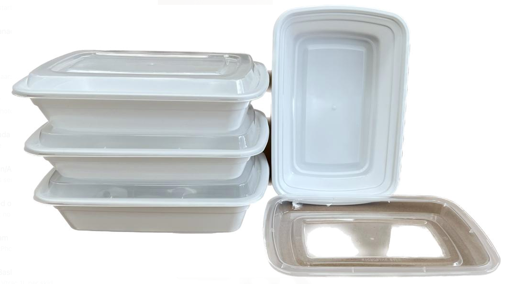 PKG RECTANGULAR WHITE MICROWAVE CONTAINER T-58OZ X120