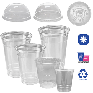 PKG PET CLEAR CUPS 16OZ X1000
