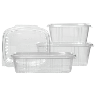PKG PET CLEAR HINGED CONTAINERS 16OZ X200