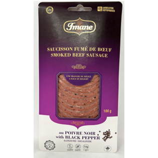 IMANE BEEF SAUSAGE WITH BLACK PEPPER  SLICED 100G X 18