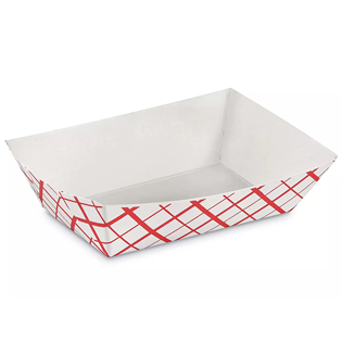 PKG PAPER FOOD TRAY RED PLAID #500 5LB X 500
