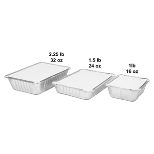 PKG ALUM CONTAINER 1LBS 8 X 125