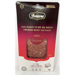 [000804] IMANE BEEF SAUSAGE WITH GARLIC SLICED 100G X 18