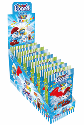 [001048] BONART 9068 SMURFS POPPING CANDY DIPPED LOLLIPOP COLA 12G X 24 X 12