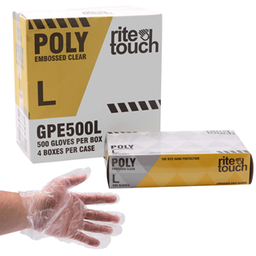 [001087] PKG DISPOSABLE POLY GLOVES RITE TOUCH LARGE 500 X 4 X 5